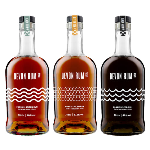 Devon Rum Co Threesome Bundle with Premium Spiced, Honey Spiced, and Black Spiced Rums