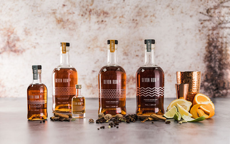 what is craft rum, selection of handcrafted spiced rums created by the Devon Rum Company