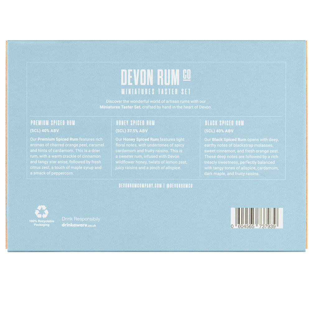 Devon Rum Company Spiced Rum Miniatures Taster Gift Box Set