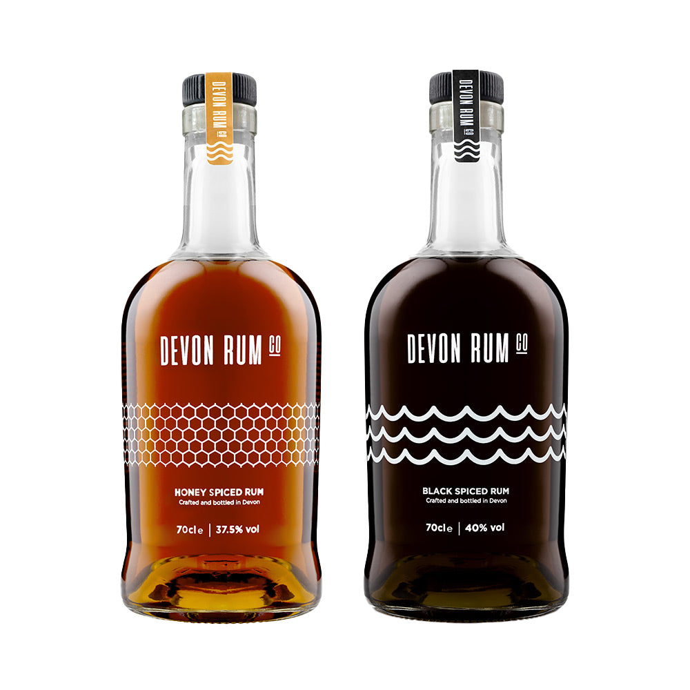 Devon Rum Co Honey Spiced and Black Spiced Artisan Rum Bundle Crafted in Salcombe