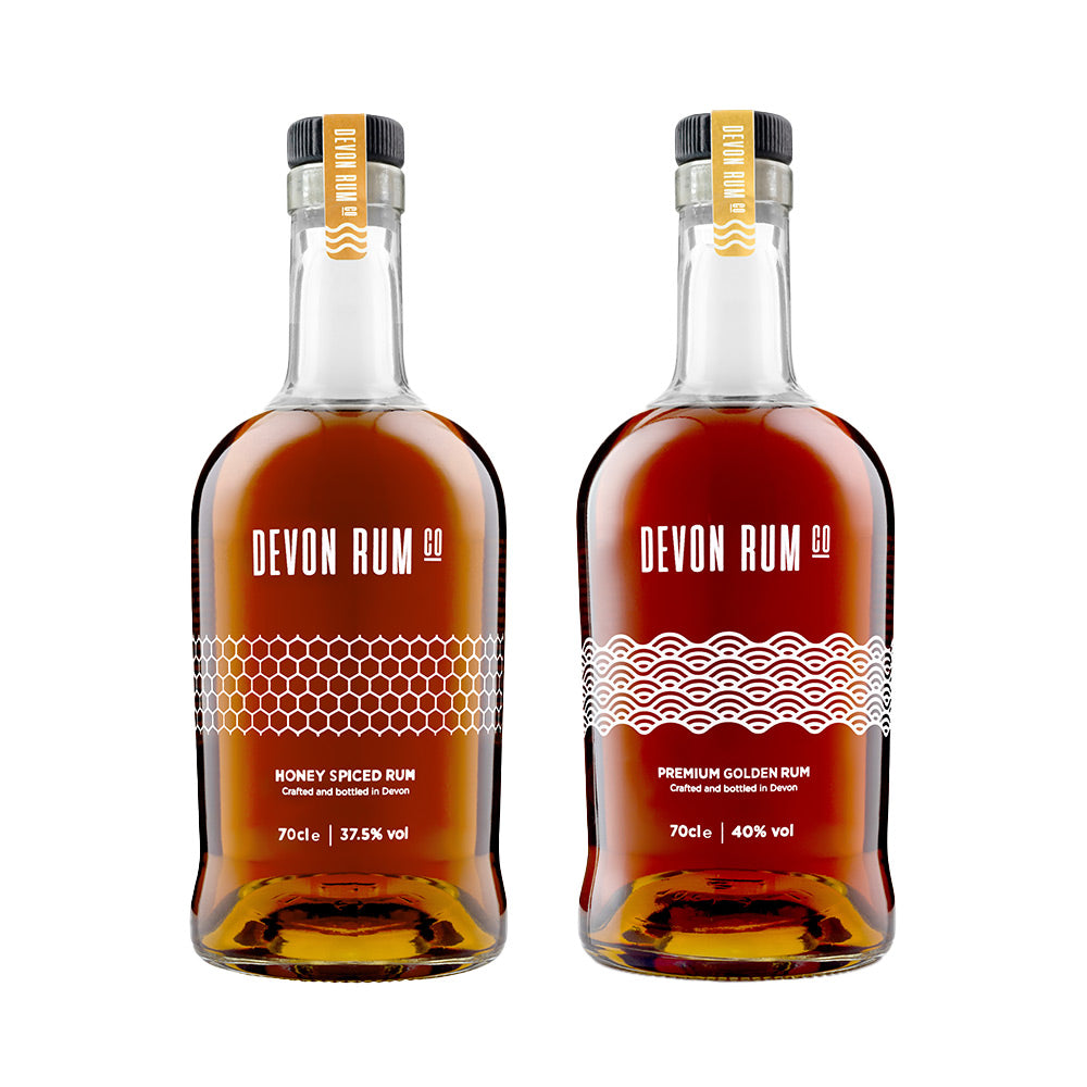 Devon Rum Co Honey Spiced and Premium Golden Rum Best of Both Worlds Bundle