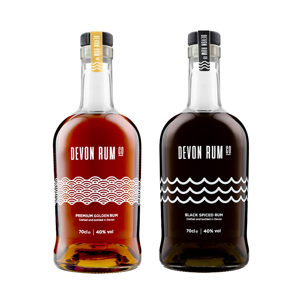 Devon Rum Co Black Spiced Rum and Golden Rum Artisan Rum Bundle