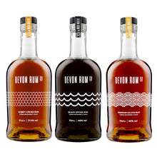 Load image into Gallery viewer, Devon Rum Co Threesome Bundle with Honey Spiced, Black Spiced, and Premium Golden Rums
