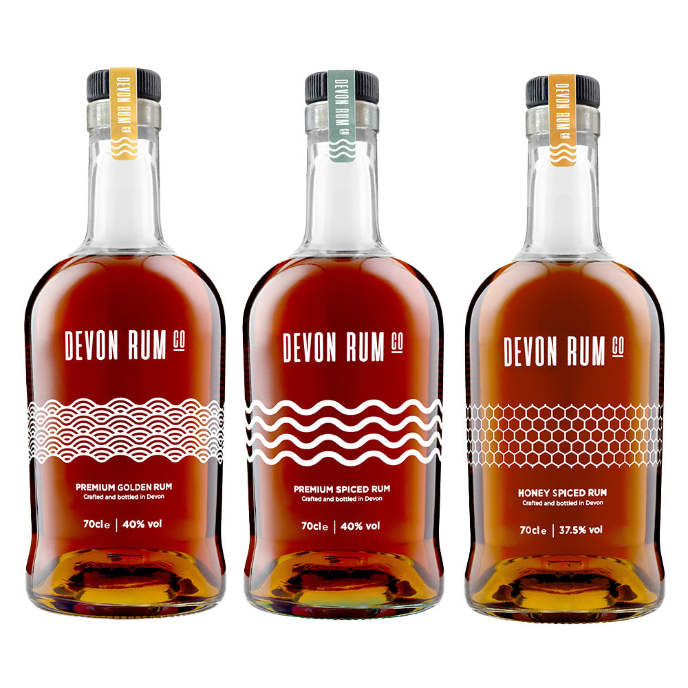 Devon Rum Co Threesome Bundle with Premium Golden, Premium Spiced, and Honey Spiced Artisan Rums