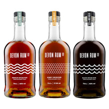 Load image into Gallery viewer, Devon Rum Co Threesome Bundle with Premium Spiced, Honey Spiced, and Black Spiced Rums
