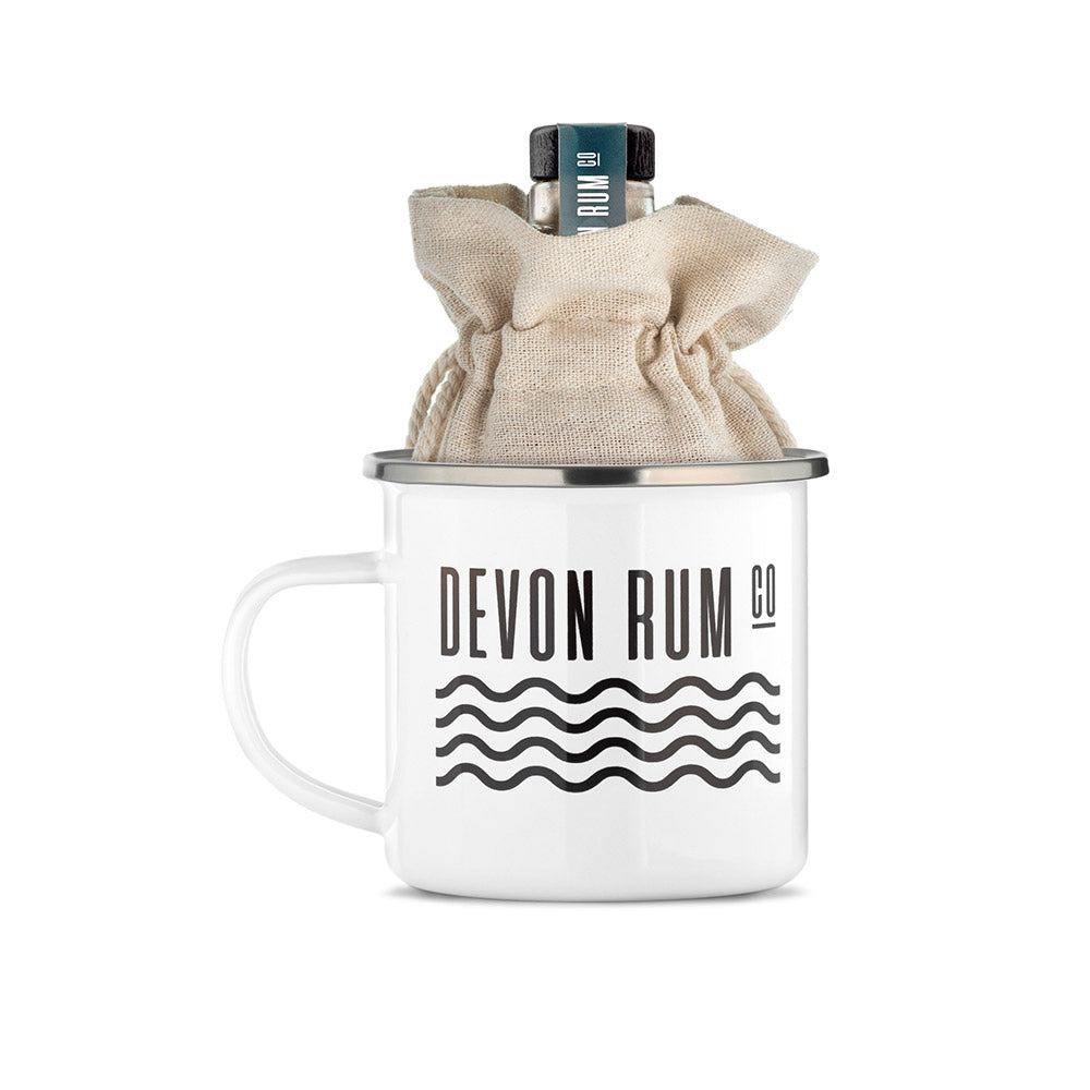 Premium Spiced Rum and Enamel Mug Gift Set from the Devon Rum Company
